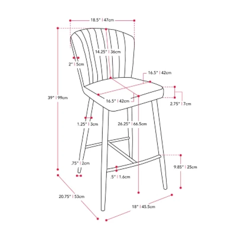 Corliving Jasper Counter Height Upholstered Bar Stool