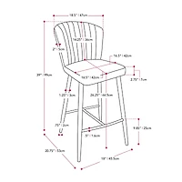 Corliving Jasper Counter Height Upholstered Bar Stool