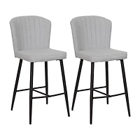 Corliving Jasper Counter Height Upholstered Bar Stool
