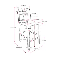 Corliving Leila Counter Height Upholstered Tufted Bar Stool