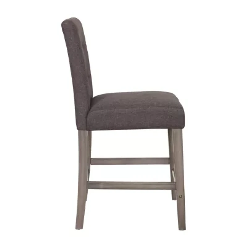 Corliving Leila Counter Height Upholstered Tufted Bar Stool