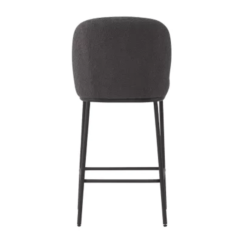Corliving Boucle 2-pc. Counter Height Upholstered Bar Stool