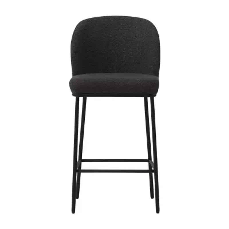 Corliving Boucle 2-pc. Counter Height Upholstered Bar Stool
