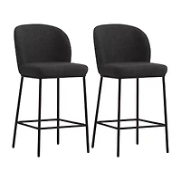 Corliving Boucle 2-pc. Counter Height Upholstered Bar Stool
