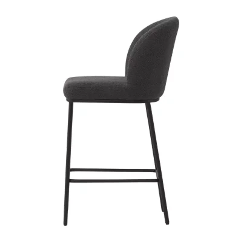 Corliving Boucle 2-pc. Counter Height Upholstered Bar Stool