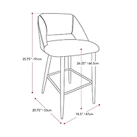 Corliving Talia 2-pc. Counter Height Upholstered Bar Stool