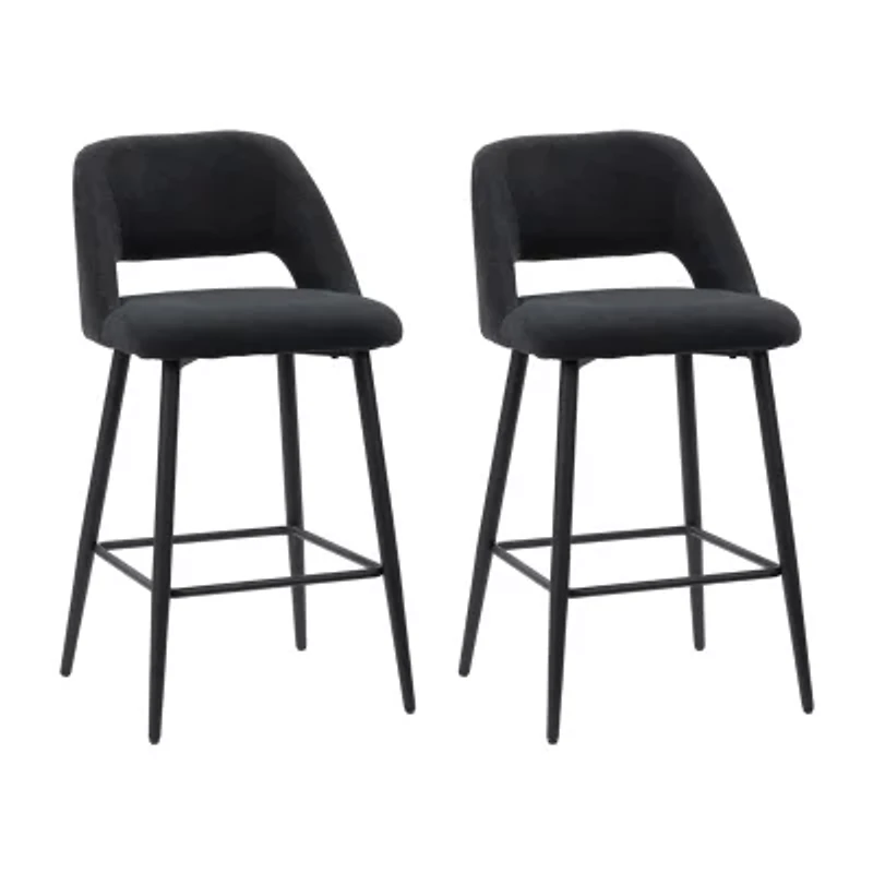 Corliving Talia 2-pc. Counter Height Upholstered Bar Stool