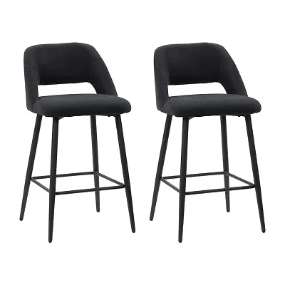 Corliving Talia 2-pc. Counter Height Upholstered Bar Stool
