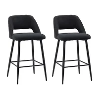 Corliving Talia 2-pc. Counter Height Upholstered Bar Stool