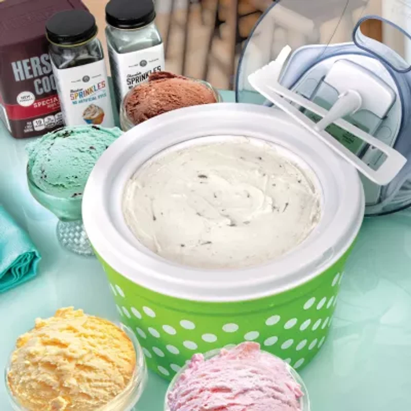 Euro Cuisine Automatic Ice Cream Gelato Sorbet & Frozen Yogurt Maker with 4 Glass Cup