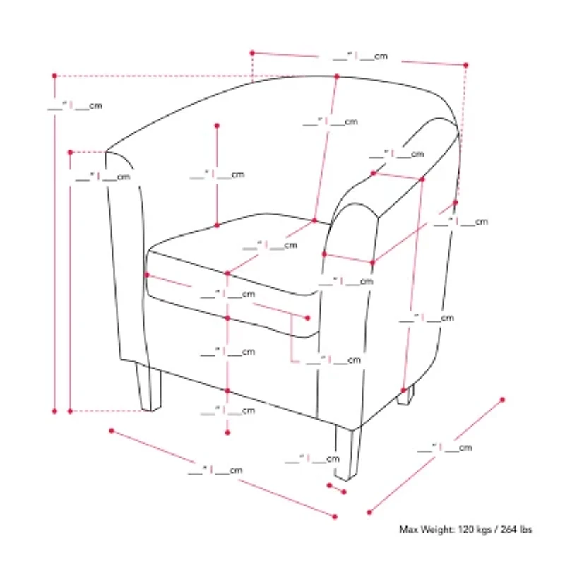 Corliving Elwood Upholstered Barrel Chair