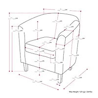Corliving Elwood Upholstered Barrel Chair