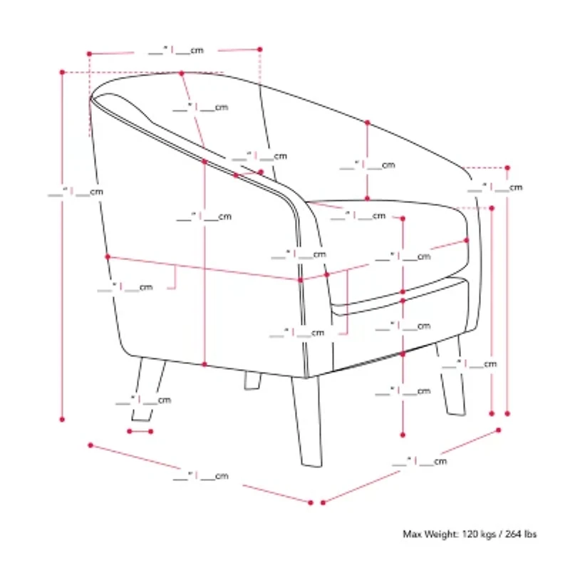 Corliving Elwood Upholstered Barrel Chair