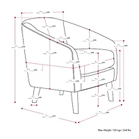 Corliving Elwood Upholstered Barrel Chair