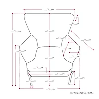 Corliving Elwood Upholstered Wingback Chair