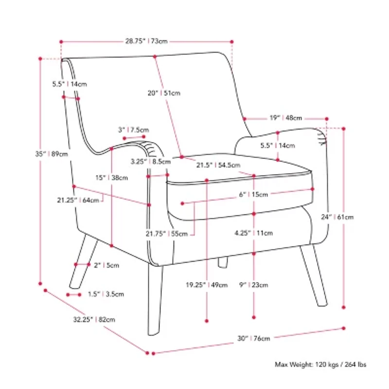 Corliving Elwood Upholstered Armchair