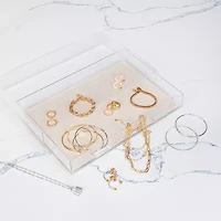 Home Expressions Arcylic With Linen Liner Jewelry Organizer