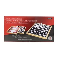 John N. Hansen Co. Classic Game Collection - Travel 3-In-1 Magnetic Game Set: Chess,Checkers & Backgammon