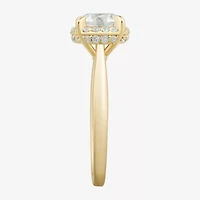 (H-I / Si1-Si2) Womens 1 1/4 CT. T.W. Lab Grown White Diamond 10K Gold Round Halo Engagement Ring