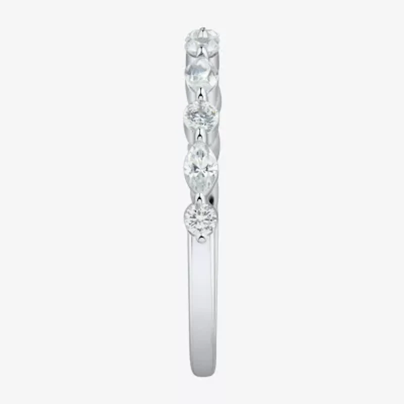 (H-I / Si1-Si2) Womens 1/2 CT. T.W. Lab Grown White Diamond 10K Gold Wedding Band