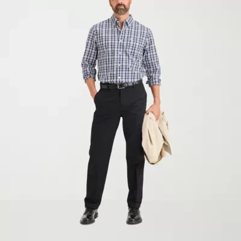 Dockers Stain Defender Mens Long Sleeve Regular Fit Button-Down Shirt