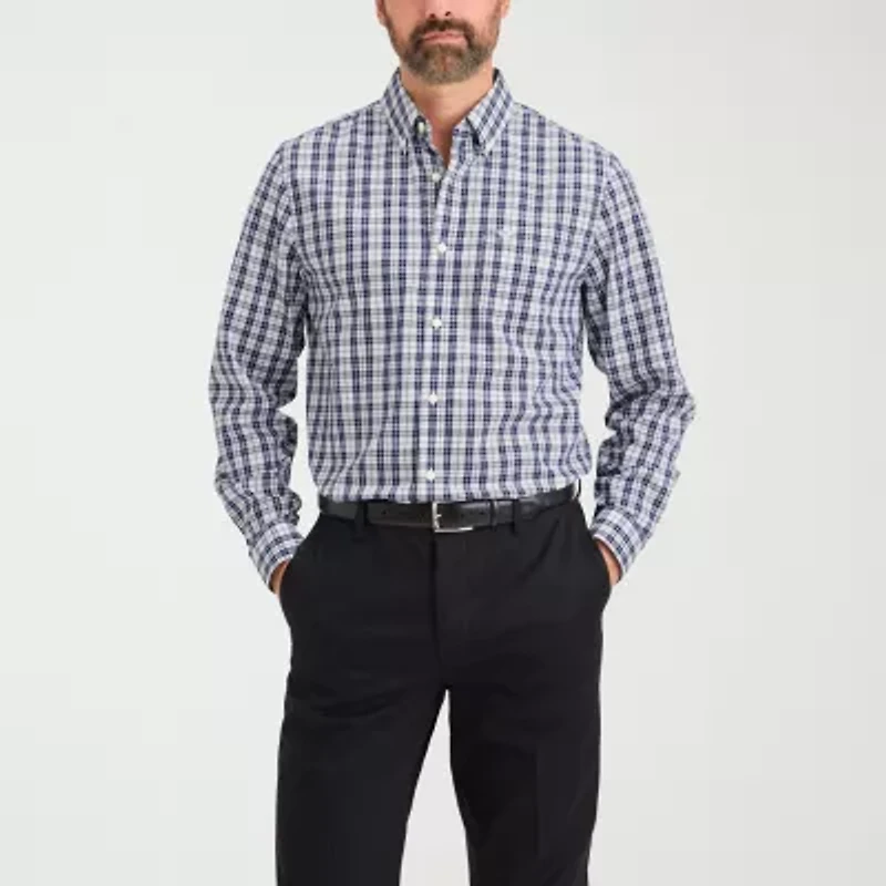 Dockers Stain Defender Mens Long Sleeve Regular Fit Button-Down Shirt