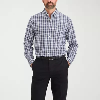 Dockers Stain Defender Mens Long Sleeve Cuffed Regular Fit Button-Down Shirt