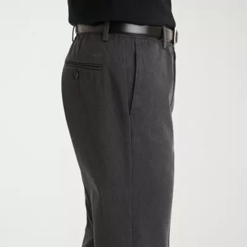 Dockers Signature Iron Free Khaki With Stain Defender Mens Comfort Waistband Straight Fit Flat Front Pant