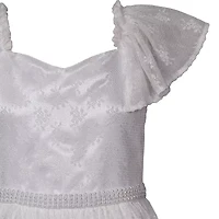 Bonnie Jean Big Kid Girls Communion Short Sleeve Flutter Flower Girl Fit + Flare Dress
