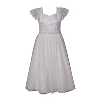 Bonnie Jean Big Kid Girls Communion Short Sleeve Flutter Flower Girl Fit + Flare Dress
