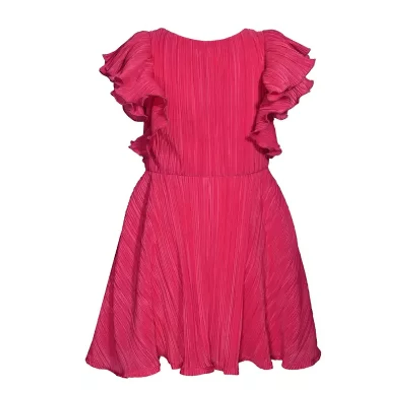 Bonnie Jean Big Kid Girls Plus Short Sleeve Ruffled Fit + Flare Dress