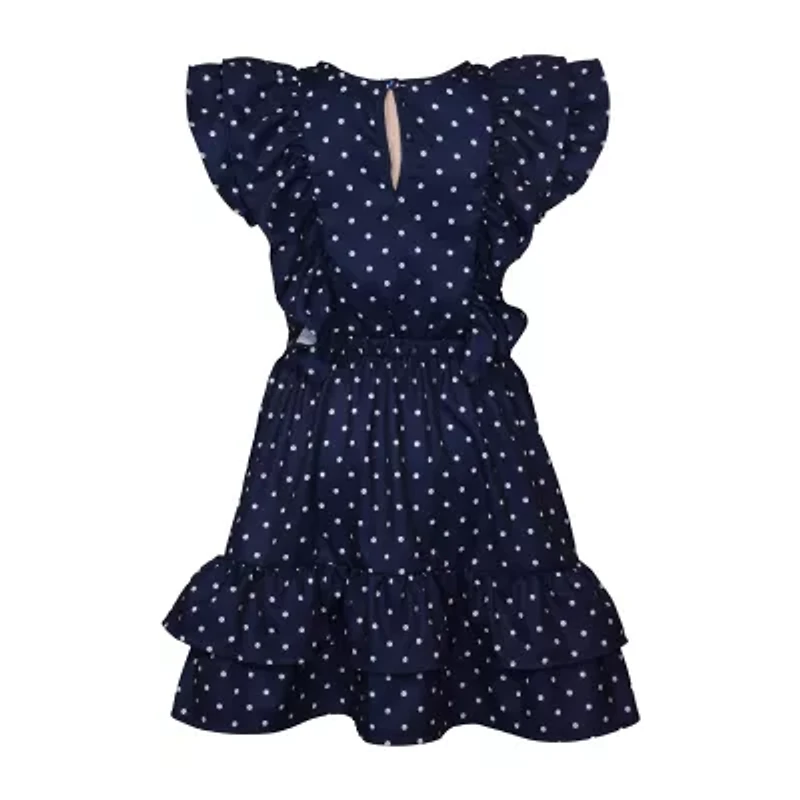 Bonnie Jean Big Kid Girls Short Sleeve Ruffled Fit + Flare Dress