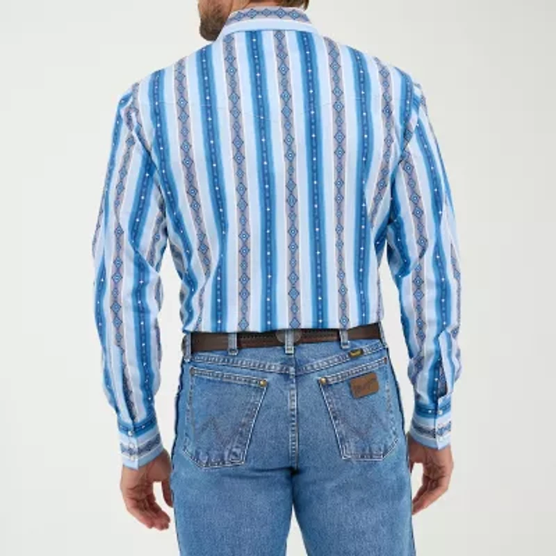 Wrangler Checotah Mens Long Sleeve Classic Fit Button-Down Shirt