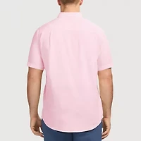 IZOD Dockside Chambray Mens Short Sleeve Classic Fit Stretch Fabric Big and Tall Button-Down Shirt