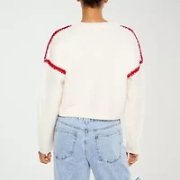 Forever 21 Juniors Dreamer Womens V Neck Long Sleeve Logo Pullover Sweater