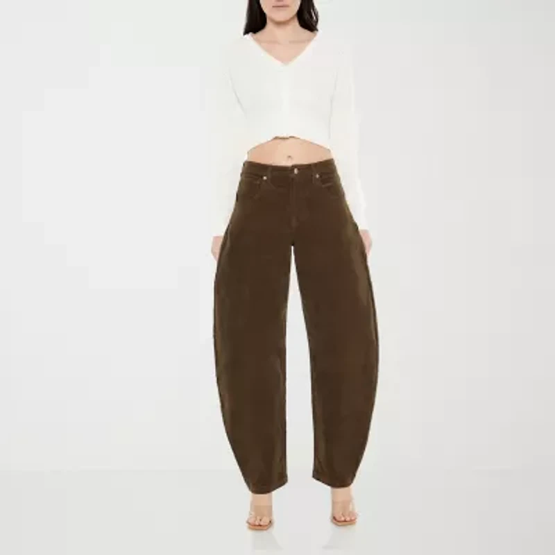 Forever 21 Barrel Womens High Rise Ankle Corduroy Pant Juniors
