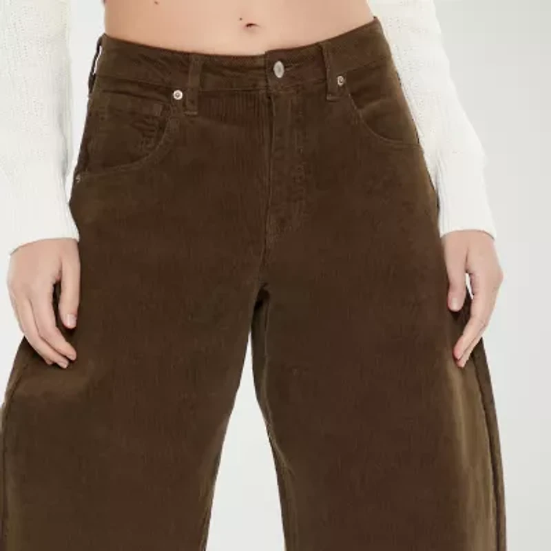 Forever 21 Barrel Womens High Rise Ankle Corduroy Pant Juniors