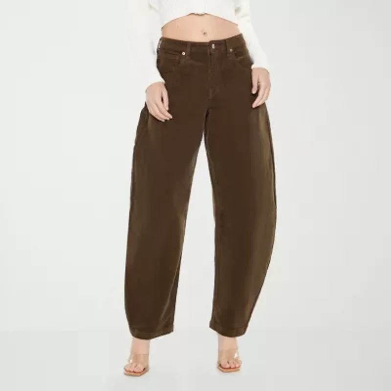 Forever 21 Barrel Womens High Rise Ankle Corduroy Pant Juniors