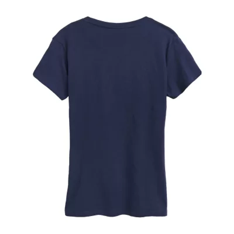 Womens Crew Neck Short Sleeve Regular Fit Care Bears Graphic T-Shirt
