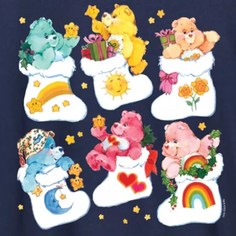 Womens Crew Neck Short Sleeve Regular Fit Care Bears Graphic T-Shirt