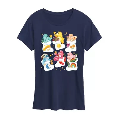Womens Crew Neck Short Sleeve Regular Fit Care Bears Graphic T-Shirt