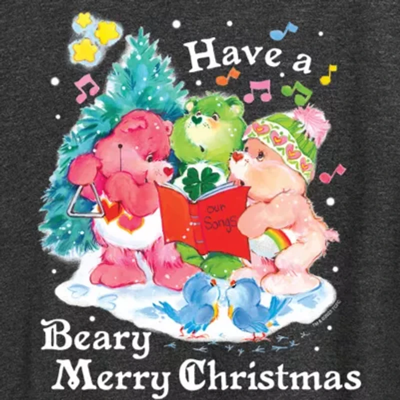 Womens Crew Neck Short Sleeve Regular Fit Care Bears Graphic T-Shirt