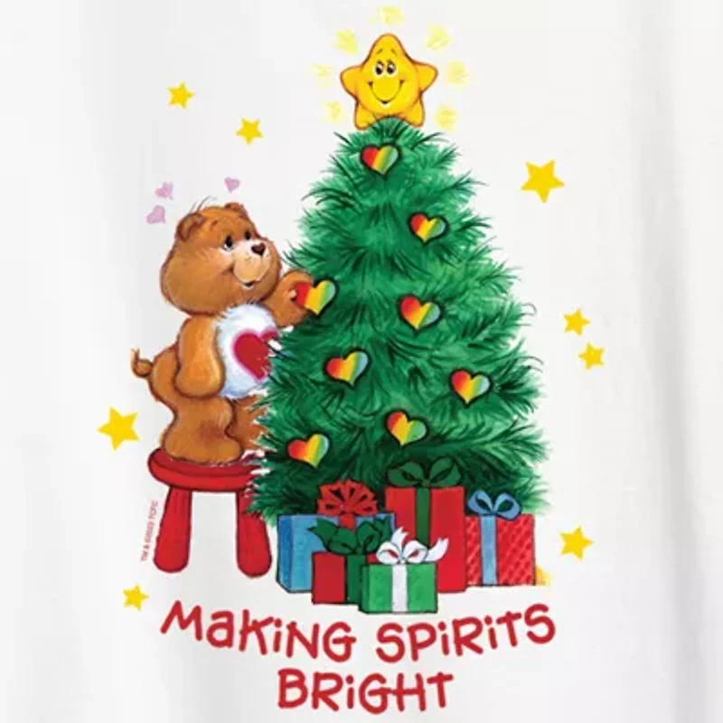 Womens Crew Neck Short Sleeve Regular Fit Care Bears Graphic T-Shirt