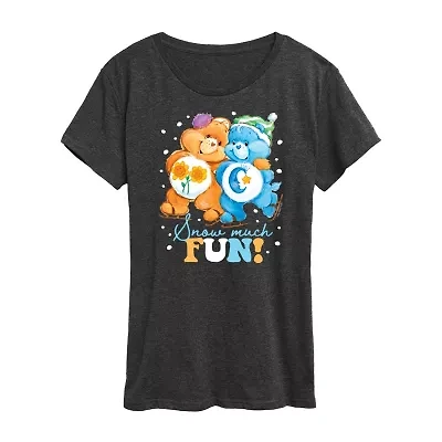 Womens Crew Neck Short Sleeve Regular Fit Care Bears Graphic T-Shirt