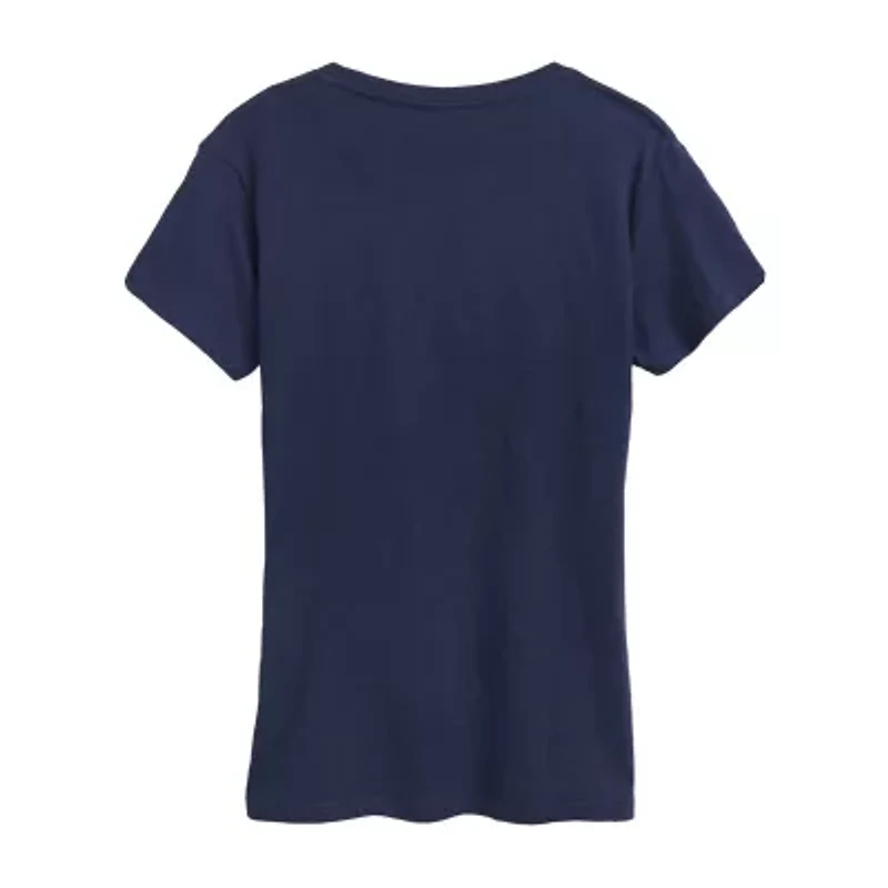 Womens Crew Neck Short Sleeve Regular Fit Care Bears Graphic T-Shirt