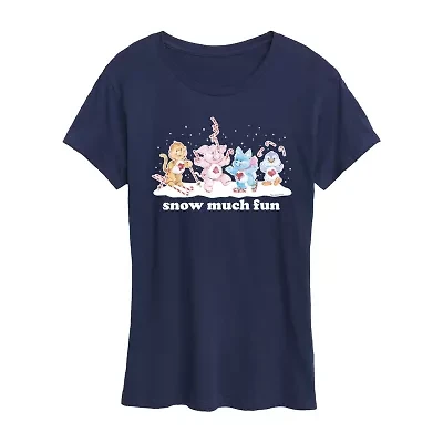 Womens Crew Neck Short Sleeve Regular Fit Care Bears Graphic T-Shirt