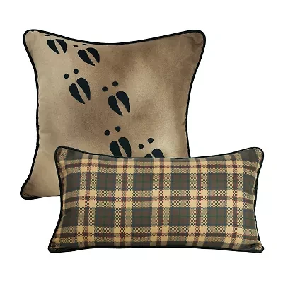 Donna Sharp Plaid Tracks Square Throw Pillow