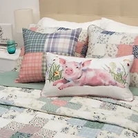 Donna Sharp Plaid Pig 2-pc. Square Throw Pillow