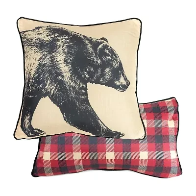 Donna Sharp Plaid,  Bear 2-pc. Square Throw Pillow