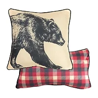 Donna Sharp Plaid,  Bear 2-pc. Square Throw Pillow